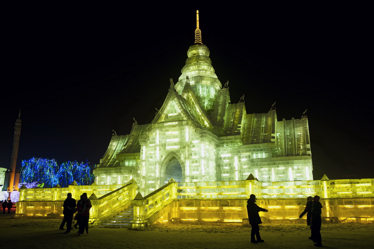 Yet another incredible ice building at the Harbin's Ice and Snow Festival