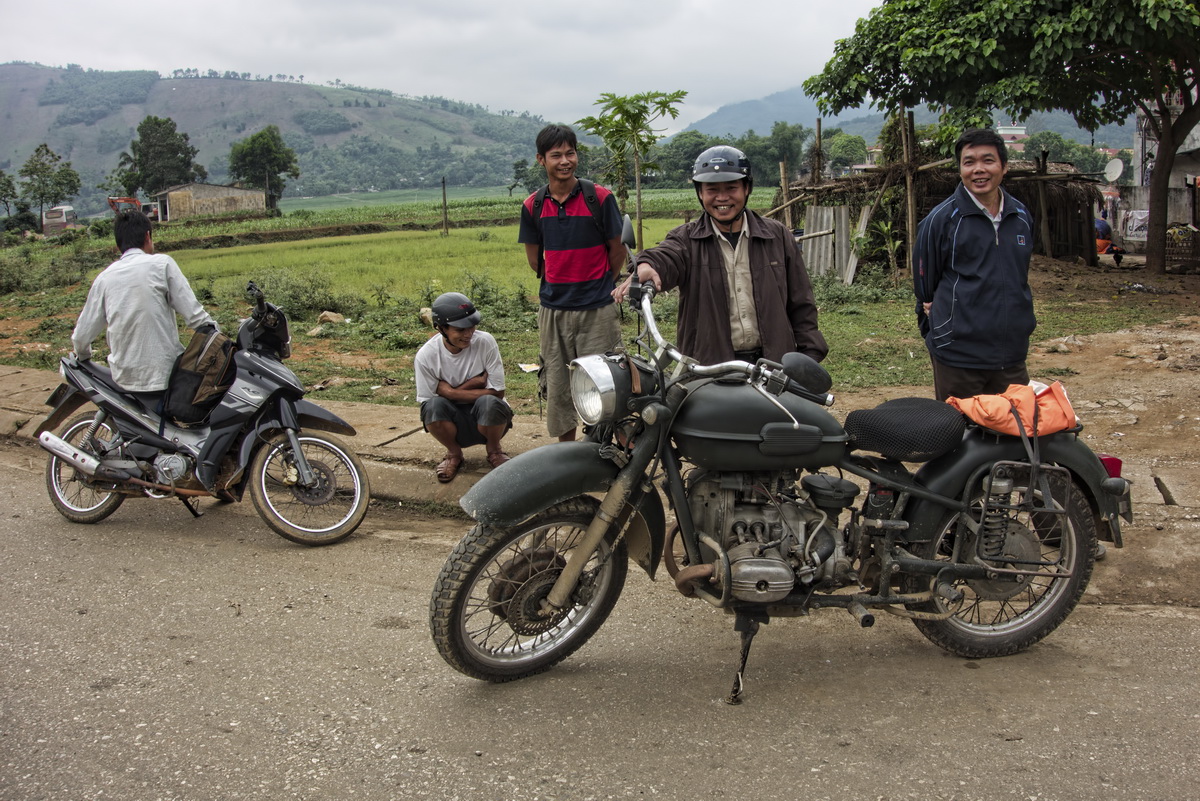 Ural on the Ho Chi Minh Trail - The Ural motorcycle attracted a lot of attention