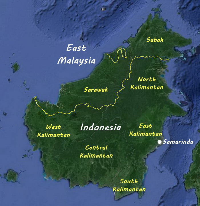 Map of the Island of Borneo