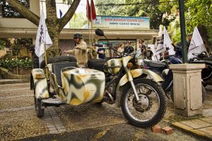 Russian Ural sidecar outfit ready for Ho Chi Minh trail